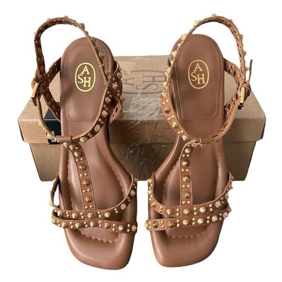 Ash Tan Studded Heels - Picture 3 of 15